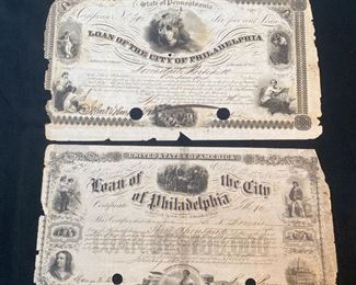 284 Mid 1800s Philadelphia Loan Document
