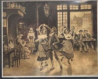French Neyret Freres Woven Silks Dance Scene 2
