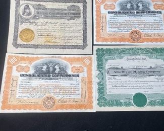 297Montana Minning Stock Certificates