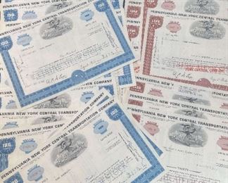 304Penn, NY Central Transportation Stock Certifates