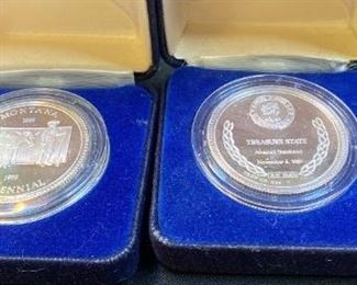 324 Montana 1989 Centennial Troy Silver Coins