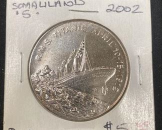 345 2002 Somaliland Titanic 5 Dollar Coin