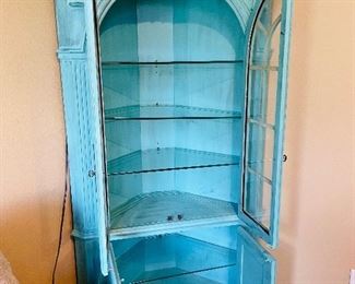 1______$450 	
Turquoise corner cabinet  • 80Hx 45Wx18D