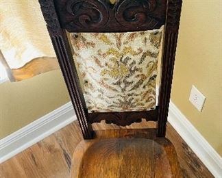 18______$150 	
Wood chair • 50H x 18D