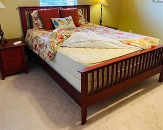 41______$595 	
Queen size bed with Armoire & 2 nightstands + Bedding $75
Armoire • 63Hx41Lx24D 
Nightstand • 22Hx19Wx19D
