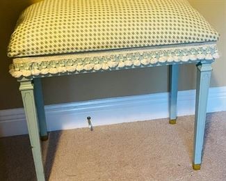 43______$80 	
Bench baby blue with storage   • 24H x 25 1/2L x 14 1/2D 