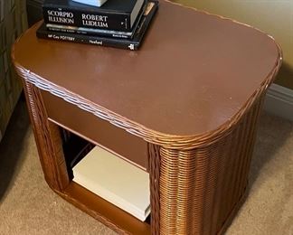 46______$75 	
Copper style wicker table  • 24 x 25 x 19 with one drawer 