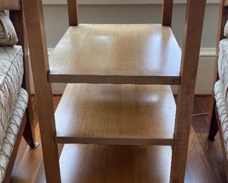 4______$100 
Side table on casters 4 shelves • 20Dx27Tx15W