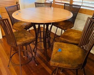 24______$495 
High top table • 47Wx44T with iron 6 chairs • 30"T to
  seat 
