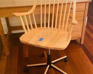 38______$195 
Pine desk • 50Lx25Dx30Hand chair on casters 