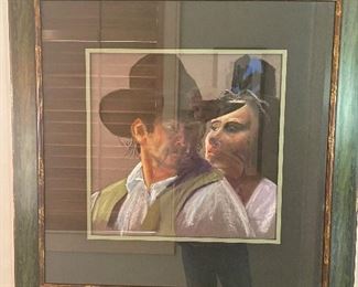 40______$350 
Zieman • 34x34 Lady & man portrait - Pastel 