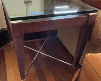 54______$500 
Pair of glass top side tables • 2Hx30Dx26L