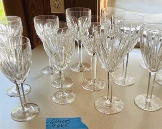 72B______$295 
Waterford set of crystal Carina Pattern 6 claret, 6 wine, 4
ice tea (could be water)

