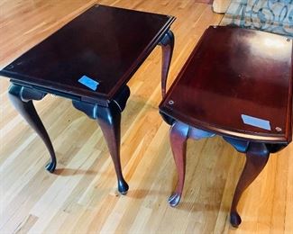 77______$100 
Set of 2 Mahogany side tables one as is top • 25Hx28Wx18D