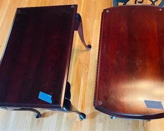 77______$100 
Set of 2 Mahogany side tables one as is top • 25Hx28Wx18D