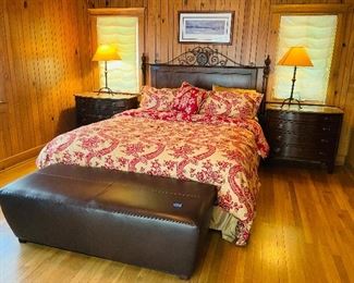 84______$395 
Queen size bed wood & iron with mattress 62 inches H