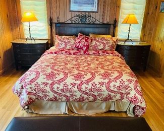 84______$395 
Queen size bed wood & iron with mattress 62 inches H