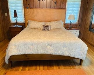85______$ 
King Bed 64H raffia & wood frame with mattress w/ 1
nightstand • 30Hx22Wx16D
