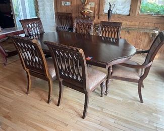 74______$399 
Dining Set As is Table 45Wx6'L + 2 leaves 18 each + 4 chairs + 2 arms 