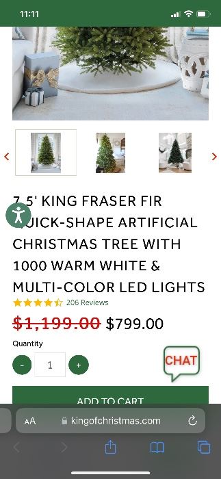 $295
Frontgate Christmas tree with storage bag and casters