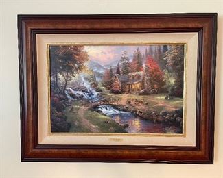 Thomas Kincaide "Mountain Retreat II" with certificate of authenticity.