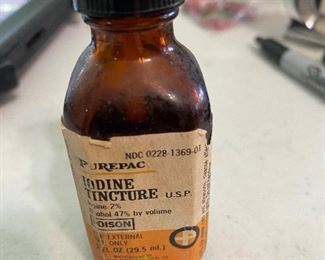 Vintage Iodine bottle - poison on label