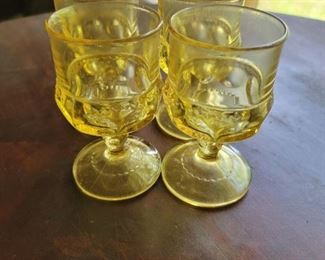 Set of 4 Yellow Wine/Water goblets  $25