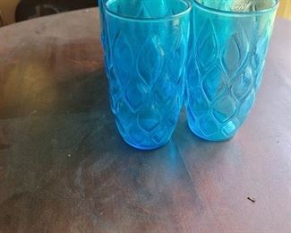 Set of 6 Vintage blue Iced Tea glasses $50