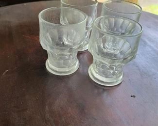 4 clear Vintage glasses $10