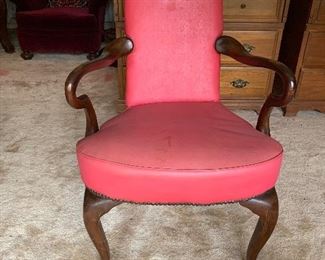 Red Queen Anne Arm Chair $65