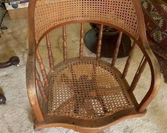 Canned desk chair, seat needs repairs $45