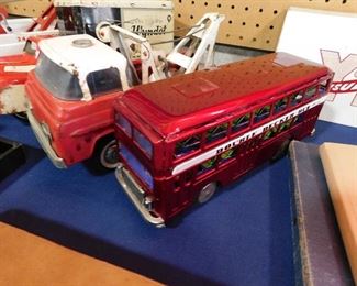 Friction Double decker toy bus