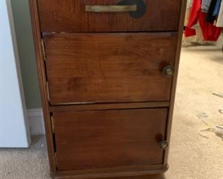 Antique Art Deco waterfall sewing cabinet