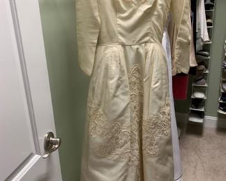 Off white bridal gown, 3/4 sleeve, train
