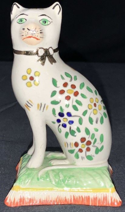 STAFFORDSHIRE Porcelain Cat Figure
