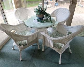 Patio furniture - wicker table and four chairs
