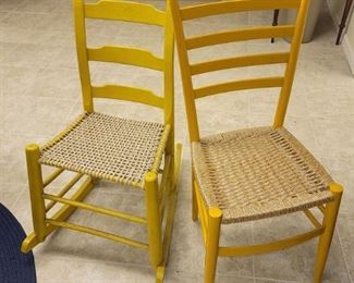 Yellow chair and rocker