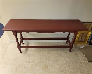 Red sofa table