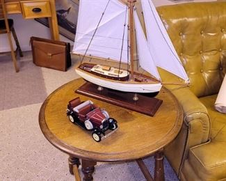 Model ship. end table