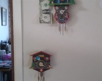 Miniature wooden  cuckoo clocks