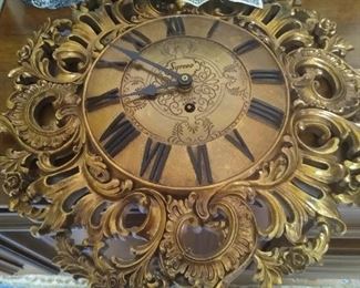 Syroco b day jeweled clock with key 15in.