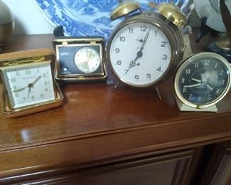 Miscellaneous analog clocks including a baby ben jerger,, linden Phinmey Walker