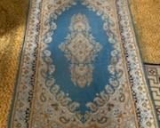 Light blue tan area rug 83x47