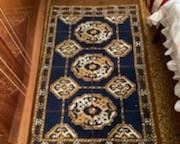 Brown and Navy area rug  71x39.5