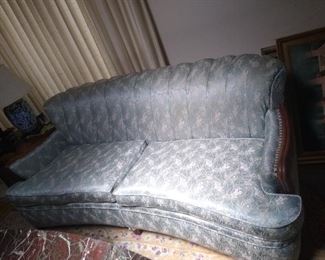 Vintage sofa and Arm Chair and light blue with flowers 73" and 30