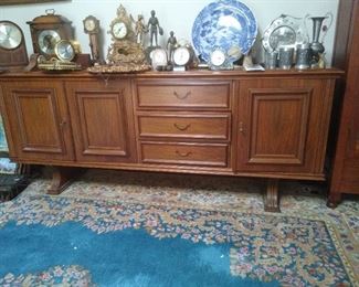 75x31x19 vintage buffet with felt line drawers and silverware placing and top drawer