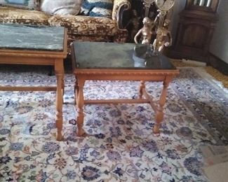 Marble top tables 17x21x17 , 25.5x17.5x20
