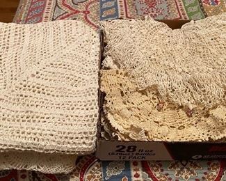 Assorted Doilies, Tablecloths and Runners