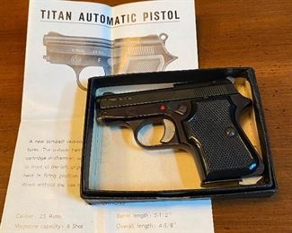 Titan 25 Semi-Auto Pistol in Box (SN A91835/Permit or CCW Required for Purchase)