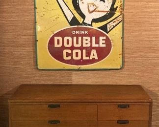 Vintage metal Double Cola 47" x 35.5" advertising sign
